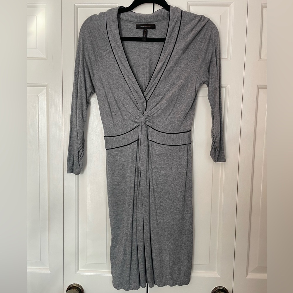 BCBGMaxAzria Gray Long Sleeve Dress